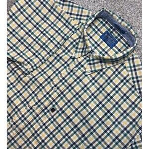 Pendleton Plaid Short Sleeve Shirt Button Front Blue Green Yellow White …